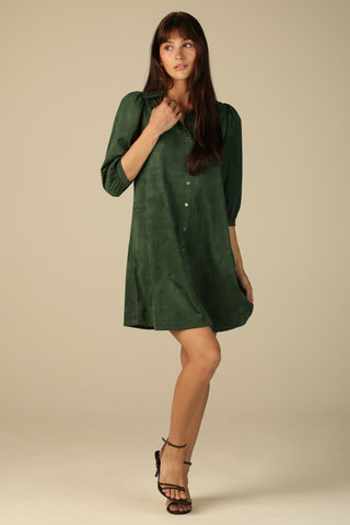 Suede Ashlynn Dress in Spruce