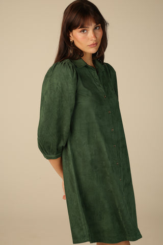 Suede Ashlynn Dress in Spruce