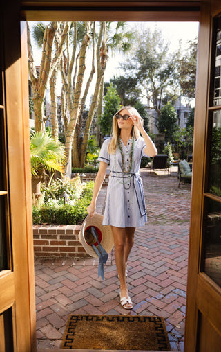 Atwood Dress in Blue Oxford Stripe