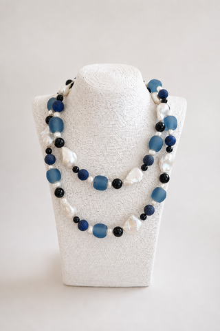 Southern Marc Useppa Strand Necklace in Blue