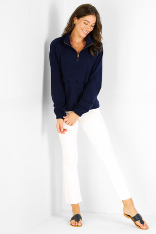 Breslin Quarter Zip in Navy SuperSoft