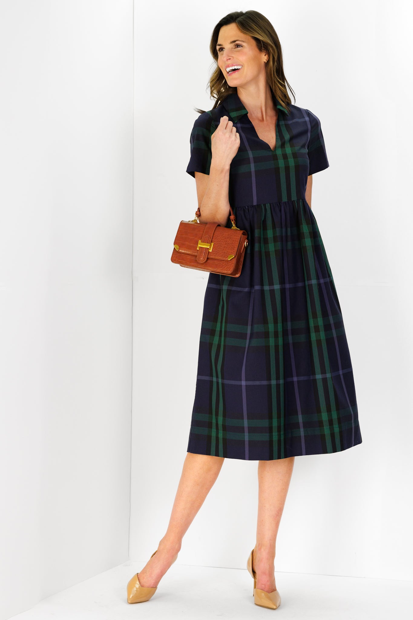 Briggs Dress in Navy Plaid XL Briggs Dress in Navy Plaid XL