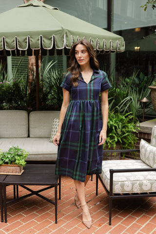 Briggs Dress in Navy Plaid XL Briggs Dress in Navy Plaid XL