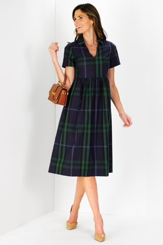 Briggs Dress in Navy Plaid