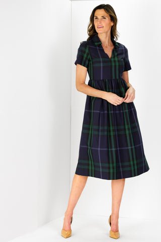 Briggs Dress in Navy Plaid