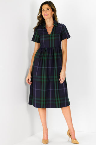 Briggs Dress in Navy Plaid
