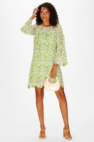 Brinkley Dress in Green Tulip Lace