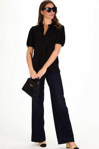 Suede Brooke Top in Black