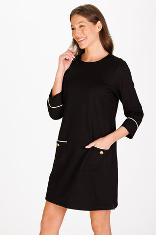 Caitlyn Dress in Black Ponte