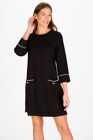 Caitlyn Dress in Black Ponte