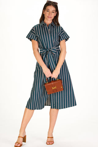 Callahan Dress in Forest Stripe