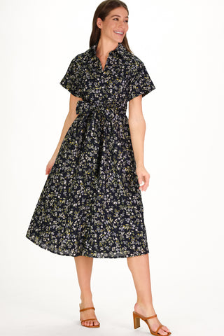 Callahan Dress in Navy Fall Floral