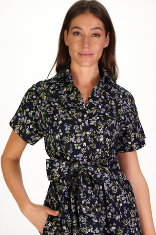 Callahan Dress in Navy Fall Floral