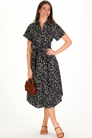 Callahan Dress in Navy Fall Floral
