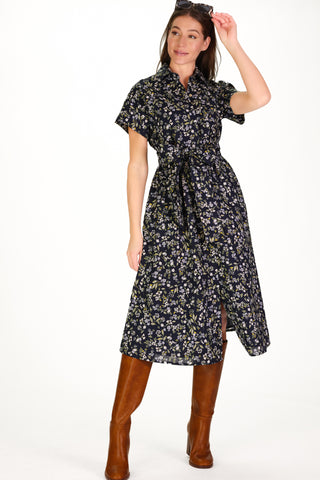 Callahan Dress in Navy Fall Floral