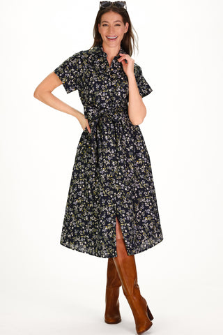 Callahan Dress in Navy Fall Floral