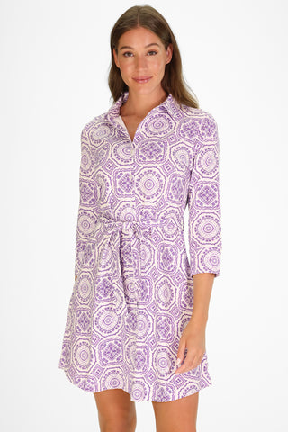 Camila Dress in Lavender Mosaic