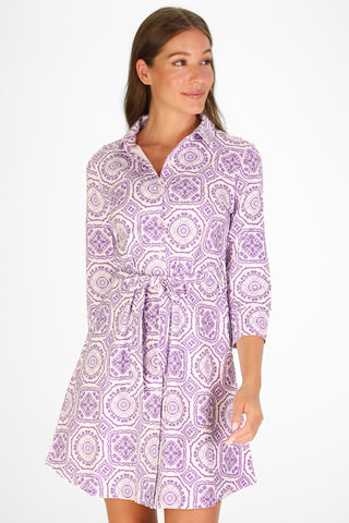 Camila Dress in Lavender Mosaic