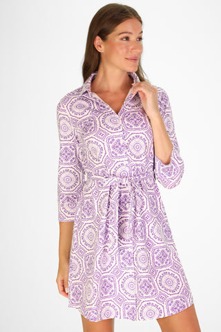 Camila Dress in Lavender Mosaic