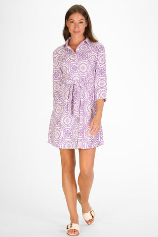 Camila Dress in Lavender Mosaic