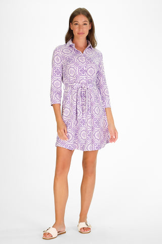 Camila Dress in Lavender Mosaic