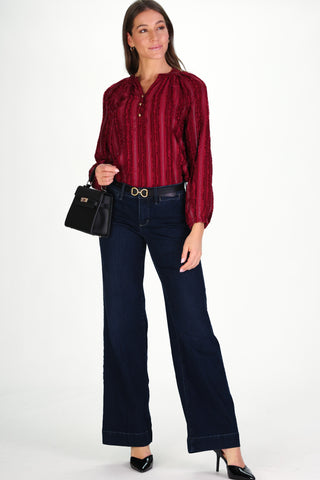 Carlisle Top in Cranberry Stripe