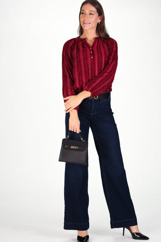 Carlisle Top in Cranberry Stripe