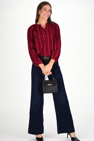 Carlisle Top in Cranberry Stripe