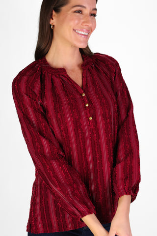 Carlisle Top in Cranberry Stripe