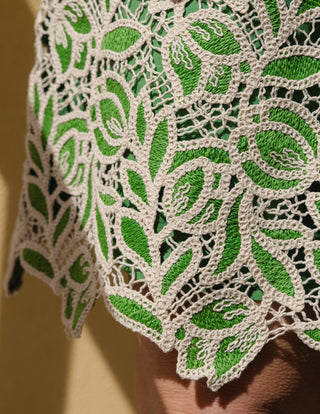 Lace Caroline Dress in Green Tulip Lace