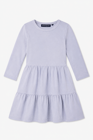 Girls Ashton Dress in Elsa Blue Shimmer Knit