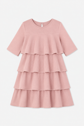 Girls Felicity Dress in Pink Ice Shimmer Knit