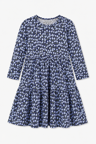 Girls Ashton Dress in Blue Wildflower