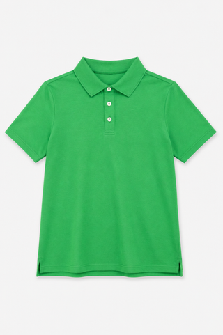 Kids Pique James Polo in Grass Green