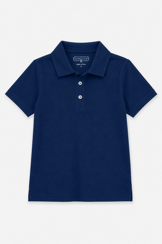 Kids Pique James Polo in Royal Navy