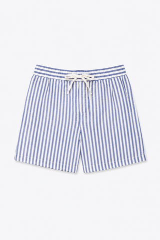 Boys Kipling Shorts in Awning Blue Seersucker