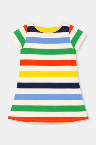 Girls Amber Dress in Popsicle Stripe