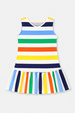 Girls Layla Dress in Popsicle Stripe