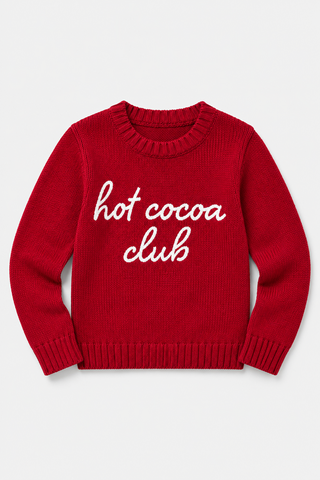 Duffield Lane x Northern Classics Kids Hot Cocoa Club Crew Neck Sweater in Red