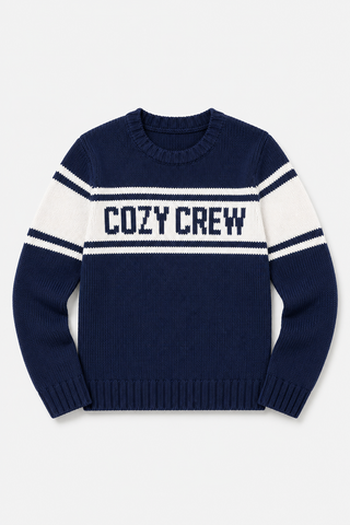 Duffield Lane x Northern Classics Kids Cozy Crew Neck Sweater in Navy