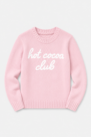 Duffield Lane x Northern Classics Kids Hot Cocoa Club Crew Neck Sweater in Light Pink