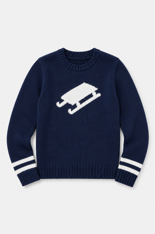 Duffield Lane x Northern Classics Kids Sled Crew Neck Sweater in Navy