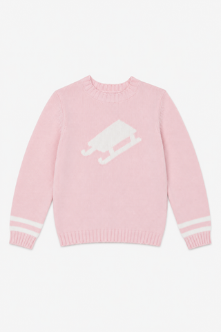 Duffield Lane x Northern Classics Kids Sled Crew Neck Sweater in Light Pink