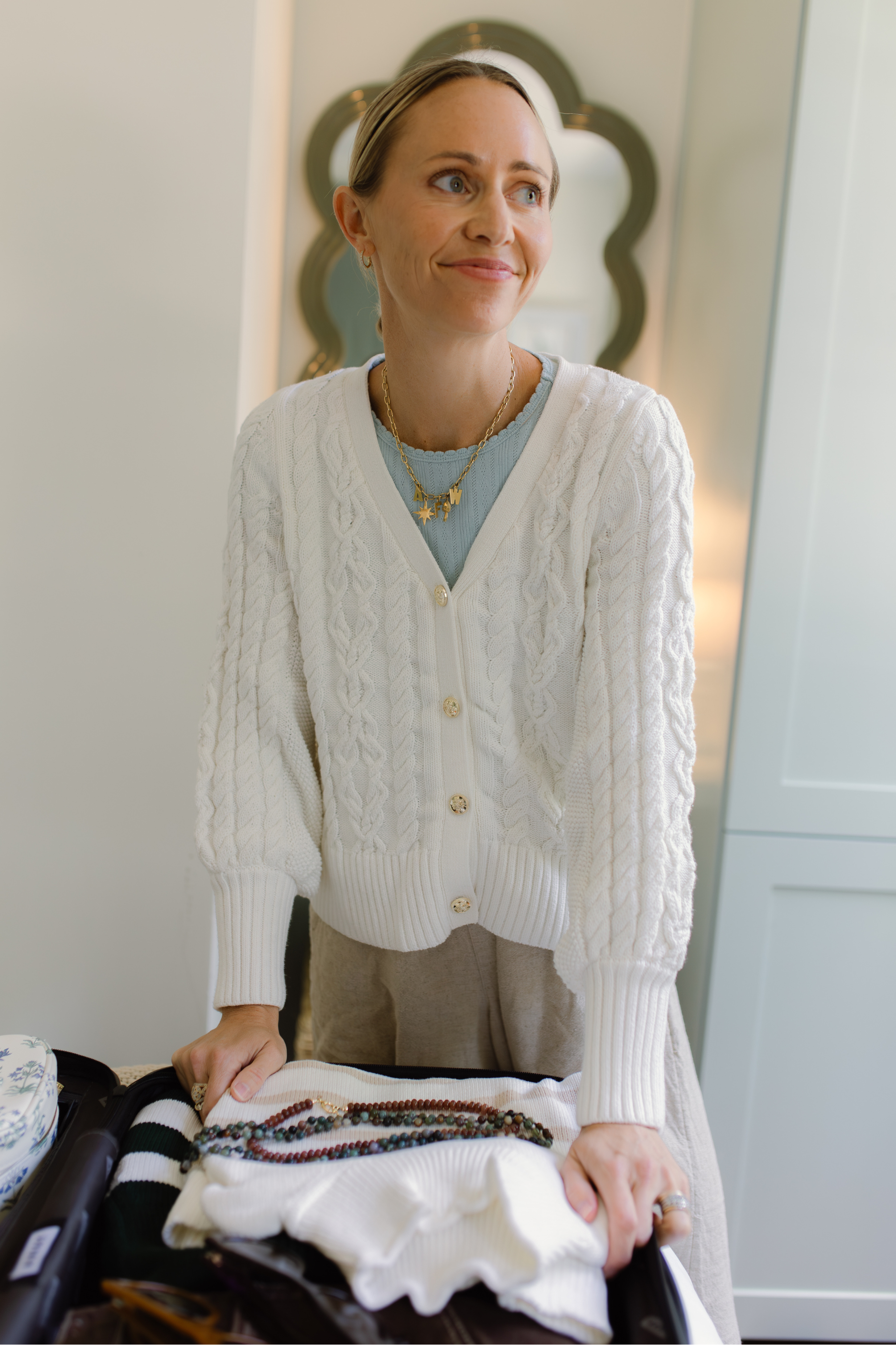 Ivory Cotton Chloe Cable Knit Cardigan – Duffield Lane Ivory Cotton Chloe Cable Knit Cardigan – Duffield Lane