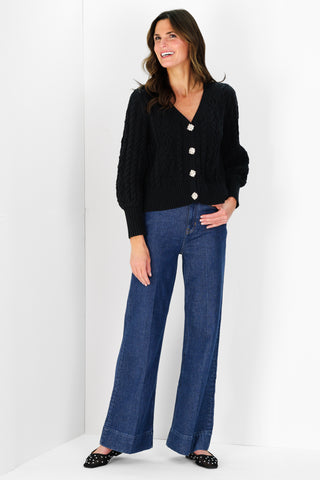 Chloe Cable Cardi in Black