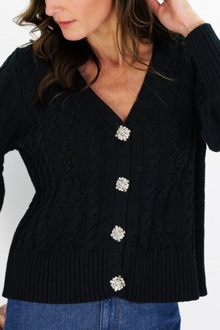Chloe Cable Cardi in Black