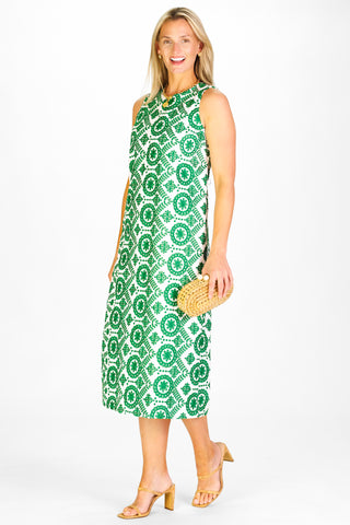 Colette Dress in Emerald Vine Embroidery