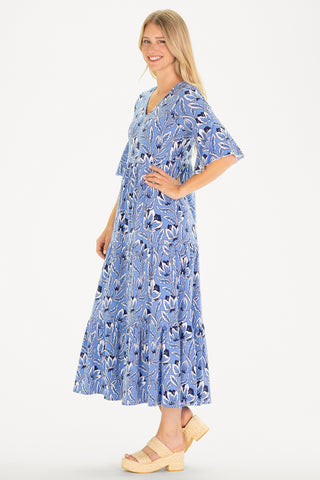 The Cordelia Dress in Blue Blossom