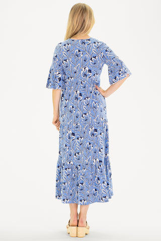 The Cordelia Dress in Blue Blossom