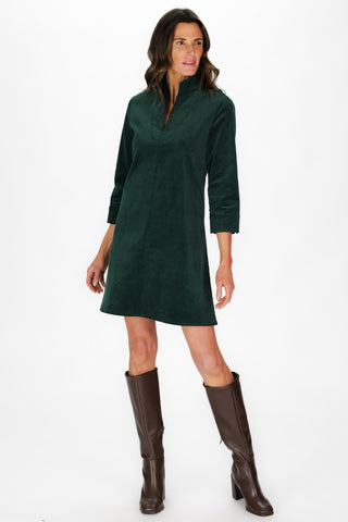 Victoria Dress in Spruce Corduroy